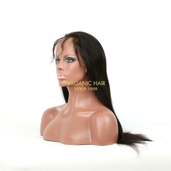 China hair factory wholesale straight lace front wigs with bangs